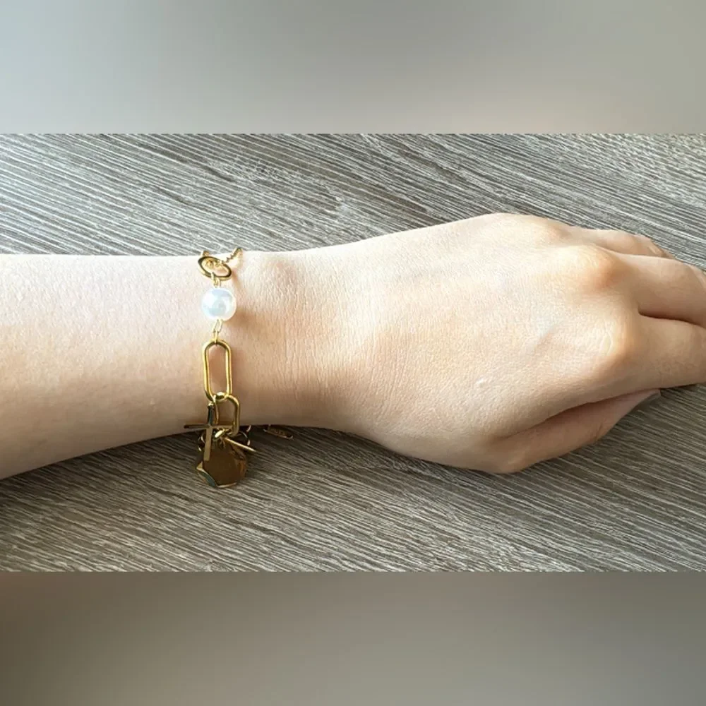 Bohemian cross charm chain bracelet A738